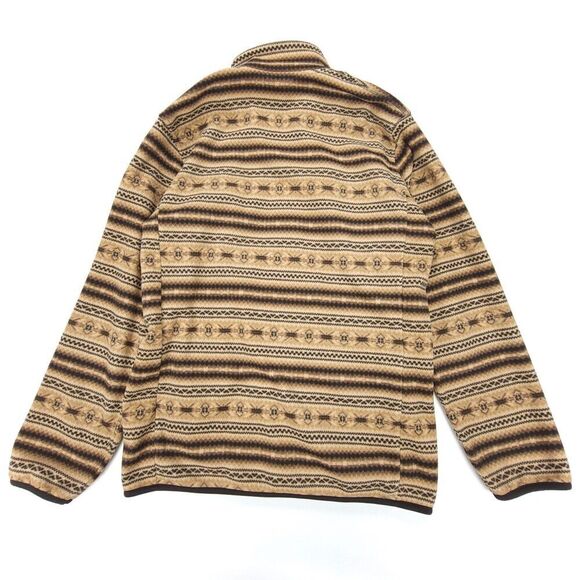 NEW Uniqlo Fleece Full Zip Jacket Teddy Sweater Brown Fair Isle Gorpcore Large - Picture 5 of 6